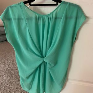Seafoam Green Short Sleeve Blouse